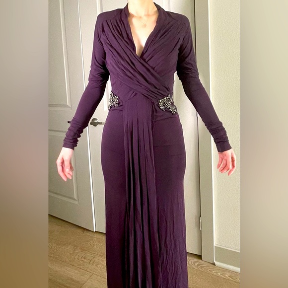 Roberto Cavalli Dresses & Skirts - Roberto Cavalli Purple Silk Jersey Gown